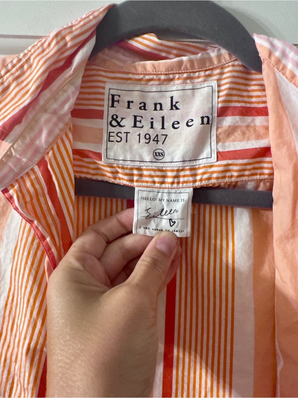 Frank and Eileen Relaxed Pink Multi-Stripe Button-Down Shirt - Picture 4 of 5